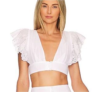 Tularosa Trixie Crop Top M White